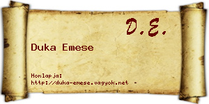 Duka Emese névjegykártya