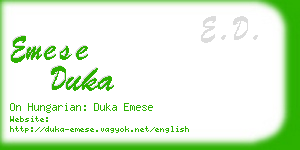 emese duka business card